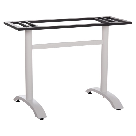 ΒΑΣΗ ΤΡΑΠΕΖΙΟΥ ΑΛΟΥΜΙΝΙΟΥ ΔΙΠΛΗ FB9461.12 ΛΕΥΚΗ ΜΕ ΡΕΓΟΥΛΑΤΟΡΟΥΣ 100x60x73Υεκ.