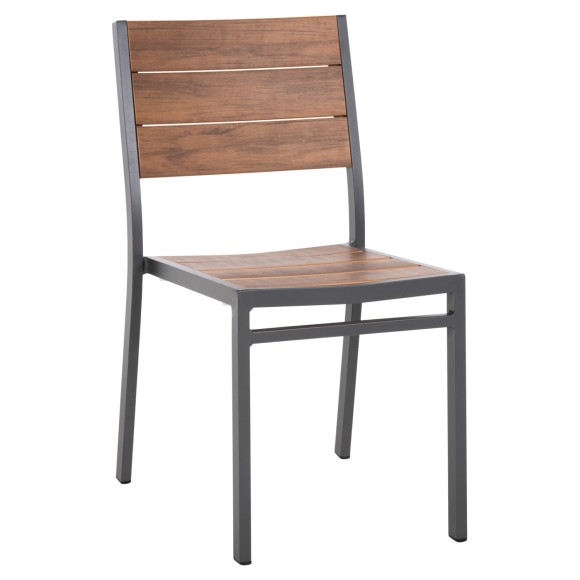 ΚΑΡΕΚΛΑ ΑΛΟΥΜΙΝΙΟΥ FB96063.02 ΣΚΟΥΡΟ ΓΚΡΙ ΜΕ POLYWOOD 46x52x86Υεκ.