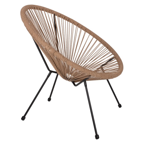 ΠΟΛΥΘΡΟΝΑ ACAPULCO Τ. ΦΩΛΙΑ ΜΕΤΑΛΛΟ ΜΑΥΡΟ ΜΕ TWISTED WICKER FB95871.01 70x73x79 εκ.