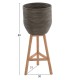 ΓΛΑΣΤΡΑ ΑΠΟ RATTAN ΚΑΙ BAMBOO FB97815 31x30x80Yεκ. ΦΥΣΙΚΟ - ΠΡΑΣΙΝΟ