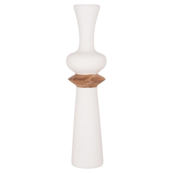 ΔΙΑΚΟΣΜΗΤΙΚΟ ΒΑΖΟ ΔΑΠΕΔΟΥ FB94660.02L FIBER CEMENT ΛΕΥΚΟ--ΞΥΛΟ ΤΕΑΚ Φ45x172Υεκ