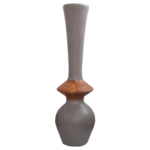 ΔΙΑΚΟΣΜΗΤΙΚΟ ΒΑΖΟ ΔΑΠΕΔΟΥ FB94660.05M FIBER CEMENT TAUPE--ΞΥΛΟ ΤΕΑΚ Φ45x148Υεκ