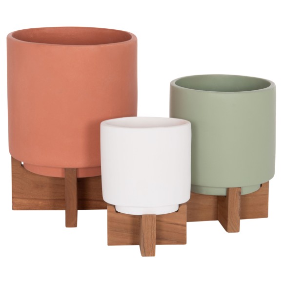 ΣΕΤ 3 ΓΛΑΣΤΡΕΣ ΜΕ TEAK ΒΑΣΕΙΣ FB94685 FIBER CEMENT ΣΕ 3 ΧΡΩΜΑΤΑ