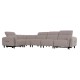 ΓΩΝΙΑΚΟΣ ΚΑΝΑΠΕΣ ΜΕ RECLINE FB93290.02 ΜΠΕΖ ΥΦΑΣΜΑ 260x260x90(κάθισμα)x94Υεκ.