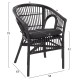 ΠΟΛΥΘΡΟΝΑ FB99929.03 RATTAN & ΜΑΞΙΛΑΡΙ ΣΕ ΜΑΥΡΟ 58x63x79Υεκ.