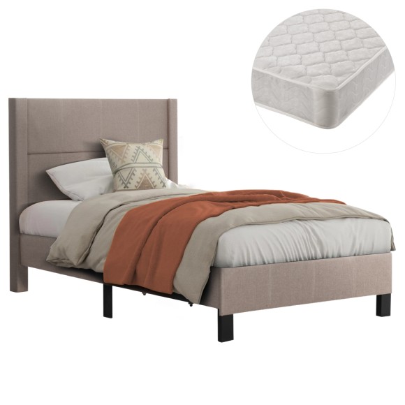 ΚΡΕΒΑΤΙ ΜΟΝΟ & ΣΤΡΩΜΑ FB921203.15 ΜΠΕΖ ΥΦΑΣΜΑ--ΓΙΑ 120x200εκ