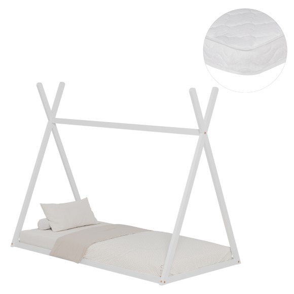 ΚΡΕΒΑΤΙ ΠΑΙΔΙΚΟ ΜΕ ΣΤΡΩΜΑ FB921306.01 ΞΥΛΟ ΠΕΥΚΟΥ ΣΕ ΛΕΥΚΟ--ΣΤΡΩΜΑ 90x190εκ