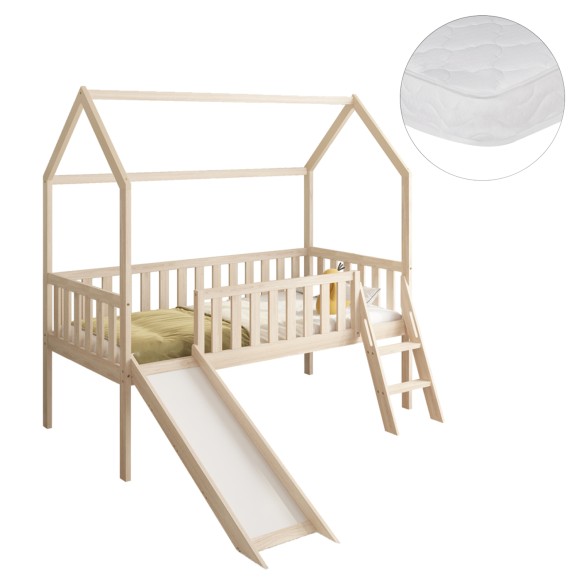 ΚΡΕΒΑΤΙ ΠΑΙΔΙΚΟ ΤΣΟΥΛΗΘΡΑ FB921310 ΠΕΥΚΟ ΣΕ ΦΥΣΙΚΟ--ΜΕ ΣΤΡΩΜΑ 90x190εκ