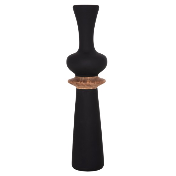 ΔΙΑΚΟΣΜΗΤΙΚΟ ΒΑΖΟ ΔΑΠΕΔΟΥ FB94660.01L FIBER CEMENT ΜΑΥΡΟ--ΞΥΛΟ ΤΕΑΚ Φ45x172Υεκ