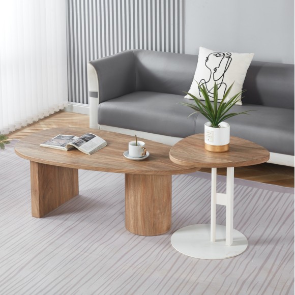 ΣΕΤ ΤΡΑΠΕΖΙ ΣΑΛΟΝΙΟΥ ΜΕ ΒΟΗΘΗΤΙΚΟ FB921262 MDF SONAMA-ΜΕΤΑΛΛΟ ΛΕΥΚΟ