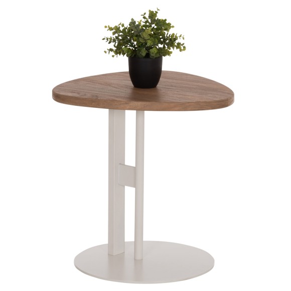 ΒΟΗΘΗΤΙΚΟ ΤΡΑΠΕΖΙ ΟΒΑΛ FB918328 MDF SONAMA--ΜΕΤΑΛΛΟ ΛΕΥΚΟ 50x50x51Υεκ.