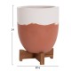ΓΛΑΣΤΡΕΣ ΣΕΤ 2ΤΜX FB94686.08 TERRACOTTA ΣΕ ΛΕΥΚΟ & ΤΕΡΑΚΟΤΑ--TEAK ΒΑΣΗ