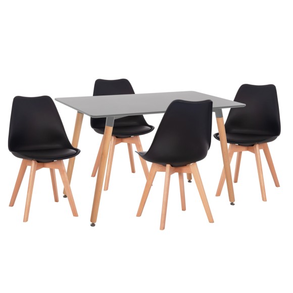 ΣΕΤ ΤΡΑΠΕΖΑΡΙΑΣ 5ΤΜΧ FB921185 MDF TOP ΣΕ ΑΝΟΙΧΤΟ ΓΚΡΙ--ΠΟΔΙΑ ΟΞΙΑΣ