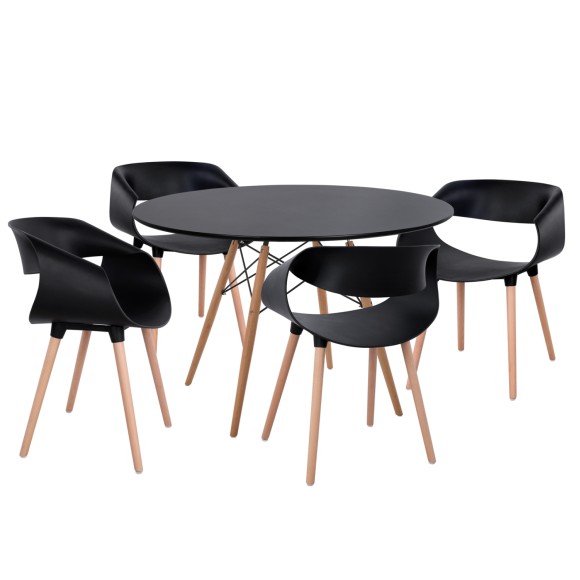 ΣΕΤ ΤΡΑΠΕΖΑΡΙΑΣ 5ΤΜΧ FB921187 MDF TOP & ΠΟΛΥΠΡΟΠΥΛΕΝΙΟ ΣΕ ΜΑΥΡΟ ΧΡΩΜΑ