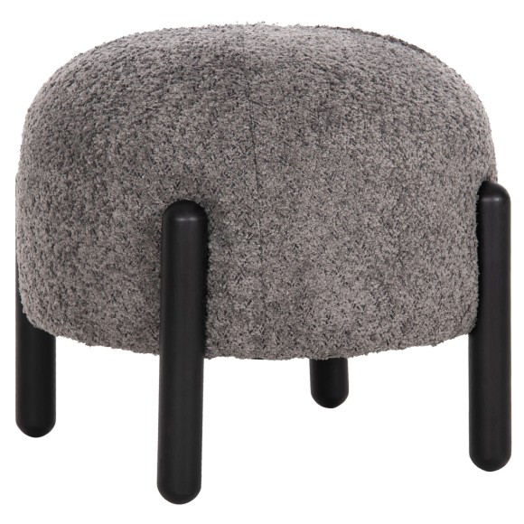 ΣΚΑΜΠΟ ΣΤΡΟΓΓΥΛΟ FB99596.01 ΓΚΡΙ ΜΠΟΥΚΛΕ ΥΦΑΣΜΑ-ΜΑΥΡΑ ΜΕΤΑΛΛΙΚΑ ΠΟΔΙΑ Φ45x36Υεκ.