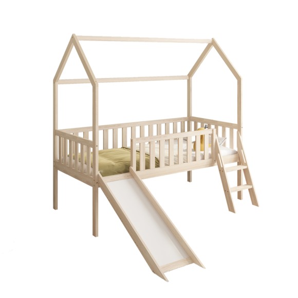 ΠΑΙΔΙΚΟ ΚΡΕΒΑΤΙ τ.MONTESSORI ΜΕ ΤΣΟΥΛΗΘΡΑ FB9701.01 ΞΥΛΟ ΠΕΥΚΟΥ ΦΥΣΙΚΟ ΓΙΑ 90x190εκ