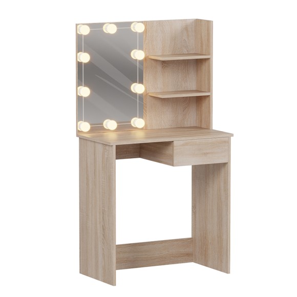 ΤΟΥΑΛΕΤΑ ΜΕ ΦΩΤΙΣΜΟ LED & ΡΑΦΙΑ FB92501.01 ΜΕΛΑΜΙΝΗ ΣΕ SONAMA 75x40x134.5Υεκ