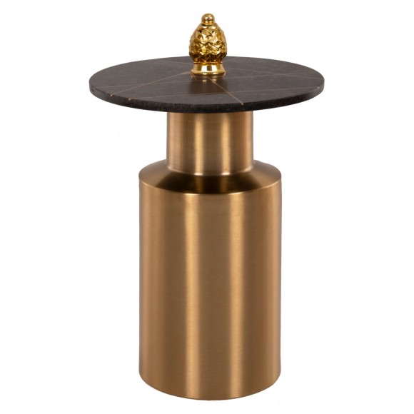 ΤΡΑΠΕΖΑΚΙ ΒΟΗΘΗΤΙΚΟ FB99675 ΜΕΤΑΛΛΟ ΧΡΥΣΟ-ΜΑΥΡΟ ΜΑΡΜΑΡΟ ΤΟΠ Φ41x54,5Υεκ.