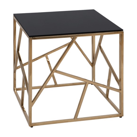 ΒΟΗΘΗΤΙΚΟ ΤΡΑΠΕΖΑΚΙ ΜΕ ΜΑΥΡΟ ΓΥΑΛΙ ΚΑΙ ΕΠΙΧΡΥΣΗ ΒΑΣΗ 55X55Χ55Y EK.FB98619.01