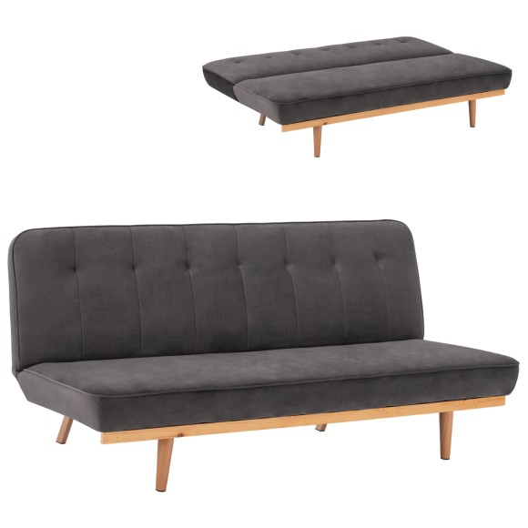 ΚΑΝΑΠΕΣ ΚΡΕΒΑΤΙ 3ΘΕΣΙΟΣ ΑΠΟ ΒΕΛΟΥΔΟ ΓΚΡΙ FB93168.01 193Χ85Χ88Υ εκ.