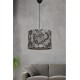 ΦΩΤΙΣΤΙΚΟ ΟΡΟΦΗΣ ΚΡΕΜΑΣΤΟ FB97369 ΜΕΤΑΛΛΟ ΚΑΙ ΥΦΑΣΜΑ ΜΑΥΡΟ ΓΚΡΙ 28x28x65Υ εκ.