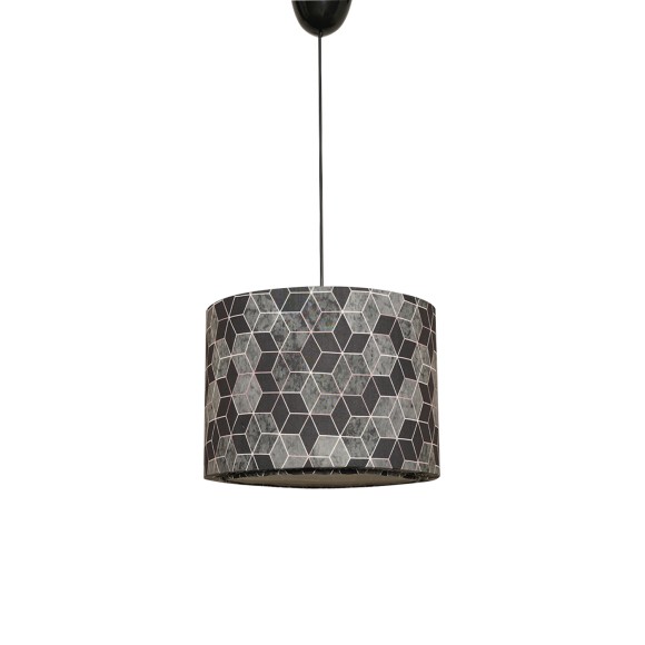 ΦΩΤΙΣΤΙΚΟ ΟΡΟΦΗΣ ΚΡΕΜΑΣΤΟ FB97369 ΜΕΤΑΛΛΟ ΚΑΙ ΥΦΑΣΜΑ ΜΑΥΡΟ ΓΚΡΙ 28x28x65Υ εκ.