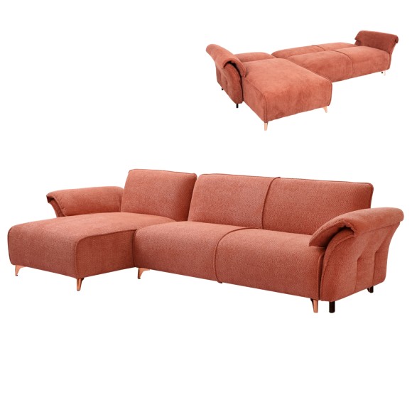 ΓΩΝΙΑΚΟΣ ΑΝΑΣΤΡΕΨ. ΚΑΝΑΠΕΣ-ΚΡΕΒΑΤΙ FB96071.04 ΠΟΡΤΟΚΑΛΙ ΥΦΑΣΜΑ-ΜΕΤΑΛ.ΠΟΔΙ 300x150x80Υεκ