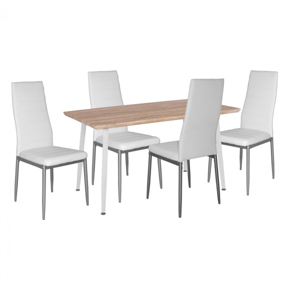 ΣΕΤ 5ΤΜΧ ΤΡΑΠΕΖΙ SONAMA & ΚΑΡΕΚΛΕΣ ΜΕΤΑΛΙΚΕΣ LADY ΛΕΥΚΟ ΧΡΩΜΑ FB11027.01