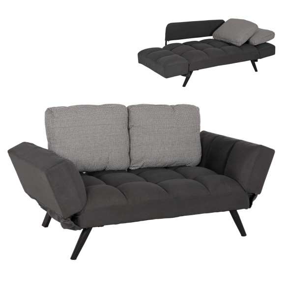 ΚΑΝΑΠΕΣ 3ΘΕΣΙΟΣ ΠΟΛΥΜΟΡΦΙΚΟΣ FB93169.01 ΓΚΡΙ ΜΕ ΜΑΞΙΛΑΡΙΑ 190Χ75Χ89Υ εκ.