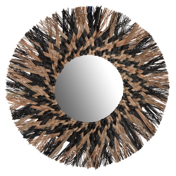 ΚΑΘΡΕΠΤΗΣ ΤΟΙΧΟΥ FB97833 ΜΕ ΠΛΕΚΤΟ ΠΛΑΙΣΙΟ MENDONG GRASS Φ70εκ ΣΕ ΜΑΥΡΟ & ΦΥΣΙΚΟ