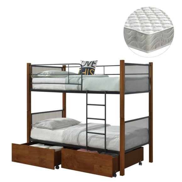 ΚΟΥΚΕΤΑ ΜΕ ΣΥΡΤΑΡΙΑ & ΣΤΡΩΜΑΤΑ RAYVEN FB921336 ΞΥΛΟ ΣΕ ΚΑΡΥΔΙ-ΜΕΤΑΛΛΟ--90X190εκ