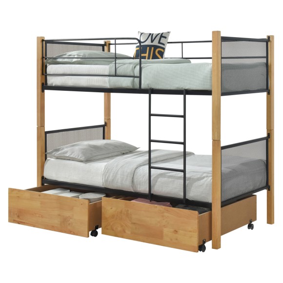 ΚΡΕΒΑΤΙ ΚΟΥΚΕΤΑ ΜΕ ΣΥΡΤΑΡΙΑ FB921119.02 ΞΥΛΟ ΧΡΩΜΑ ΟΞΙΑ-ΜΕΤΑΛΛΟ--ΓΙΑ 90x190εκ