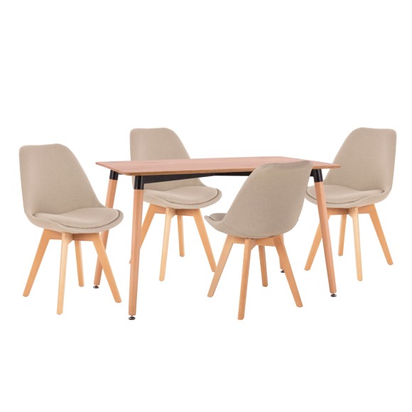 ΣΕΤ ΤΡΑΠΕΖΑΡΙΑΣ 5ΤΜΧ FB921180 MDF TOP ΣΕ ΦΥΣΙΚΟ--ΥΦΑΣΜΑ ΜΠΕΖ