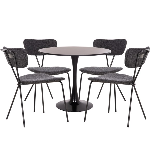 ΣΕΤ ΤΡΑΠΕΖΑΡΙΑΣ 5ΤΜΧ FB921200 MDF TOP & ΜΕΤΑΛΛΟ ΜΑΥΡΟ-ΣΚΟΥΡΟ ΓΚΡΙ ΥΦΑΣΜΑ