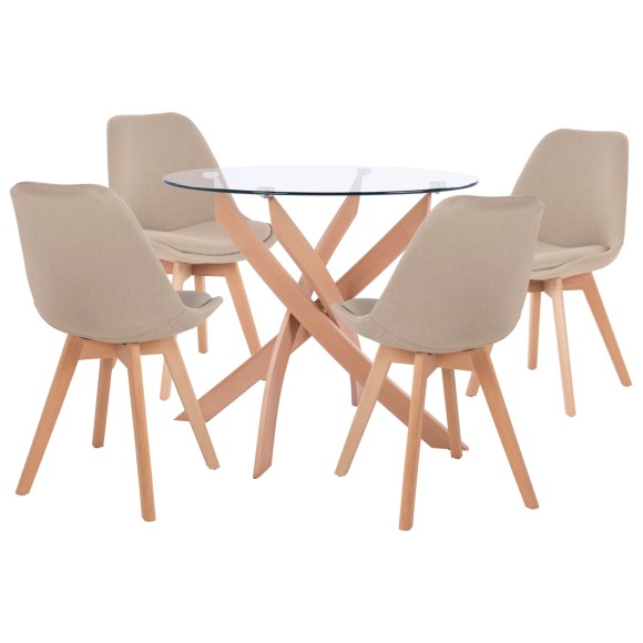 ΣΕΤ ΤΡΑΠΕΖΑΡΙΑΣ 5ΤΜΧ ΤΡΑΠΕΖΙ Φ90X74 & 4 ΚΑΡΕΚΛΕΣ ΚΑΠΟΥΤΣΙΝΟ FB911693.25