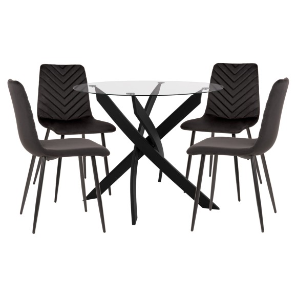 ΣΕΤ ΤΡΑΠΕΖΑΡΙΑΣ ΕΣ.ΧΩΡΟΥ 5ΤΜΧ FB911073 ΜΕΤΑΛΛΟ--ΒΕΛΟΥΔΟ ΣΕ ΜΑΥΡΟ