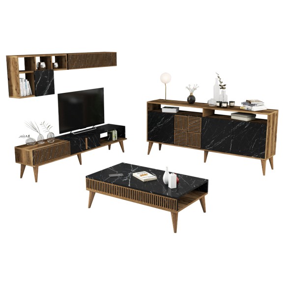 ΣΥΝΘΕΣΗ ΣΑΛΟΝΙΟΥ 3ΤΜΧ ΚΑΡΥΔΙ- ΜΑΥΡΟ ΜΑΡΜΑΡΟ FB911845.02