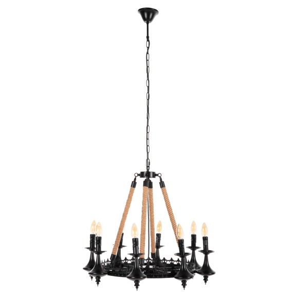 ΦΩΤΙΣΤΙΚΟ ΟΡΟΦΗΣ ΚΡΕΜΑΣΤΟ 8-ΦΩΤΟ FB94169 ΜΑΥΡΟ ΜΕΤΑΛΛΟ-ΣΧΟΙΝΙ Φ66x131Υεκ.