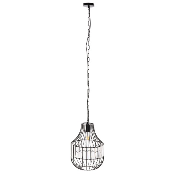 ΦΩΤΙΣΤΙΚΟ ΟΡΟΦΗΣ ΚΡΕΜΑΣΤΟ FB94093 ΜΕΤΑΛΛΙΚΟ ΜΑΥΡΟ ΚΑΙ ΓΥΑΛΙ Φ29x38-137Yεκ.