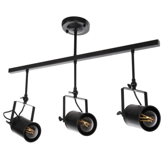 ΦΩΤΙΣΤΙΚΟ ΟΡΟΦΗΣ ΚΡΕΜΑΣΤΟ FB94124 3-ΦΩΤΟ ΜΑΥΡΟΙ ΜΕΤΑΛΛΙΚΟΙ ΠΡΟΒΟΛΕΙΣ 70,5x14x50Υεκ