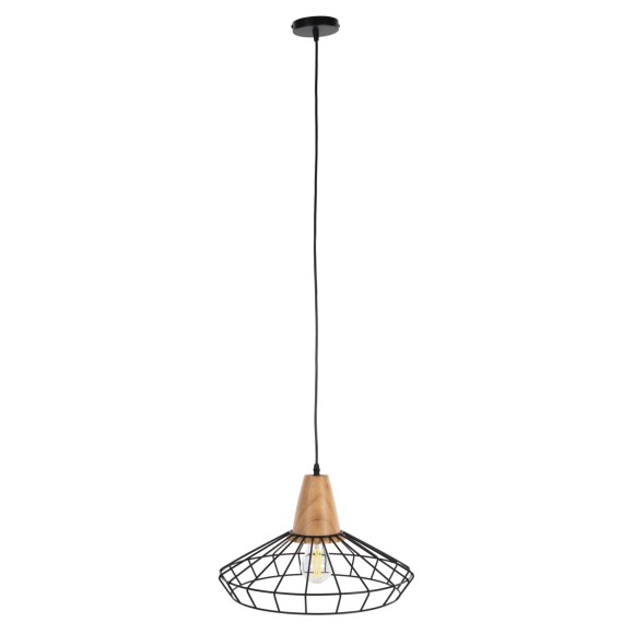 ΦΩΤΙΣΤΙΚΟ ΟΡΟΦΗΣ ΚΡΕΜΑΣΤΟ FB94160 ΜΑΥΡΟ ΜΕΤΑΛΛΟ-ΞΥΛΟ Φ39x117Υεκ