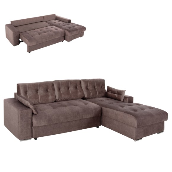 ΓΩΝΙΑΚΟΣ ΚΑΝΑΠΕΣ-ΚΡΕΒΑΤΙ ΜΕ ΑΠΟΘ.ΧΩΡΟ FB93281.03R ΚΑΦΕ ΥΦΑΣΜΑ 308x181x92Υεκ.