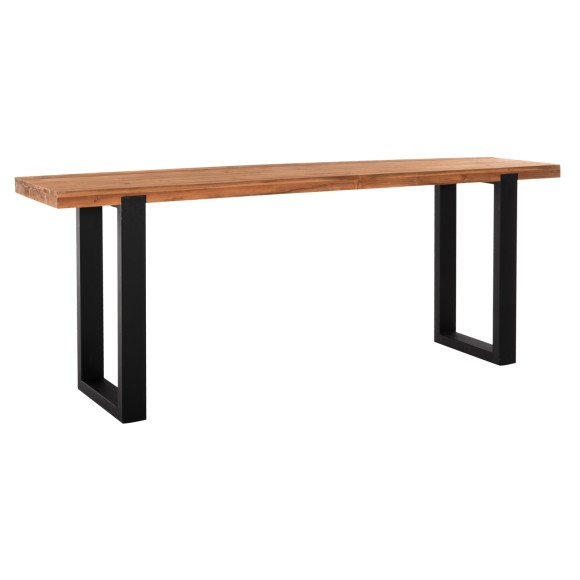 ΚΟΝΣΟΛΑ FB99800 ΑΝΑΚΥΚΛΩΜΕΝΟ ΞΥΛΟ TEAK-ΜΑΥΡΕΣ ΜΕΤΑΛΛΙΚΕΣ ΒΑΣΕΙΣ 240x50x90Yεκ