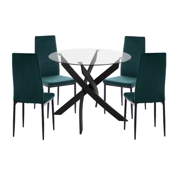 ΣΕΤ ΤΡΑΠΕΖΑΡΙΑΣ 5ΤΜΧ FB921199.03 ΓΥΑΛΙ--ΜΕΤΑΛΛΟ ΣΕ ΜΑΥΡΟ & ΒΕΛΟΥΔΟ ΚΥΠΑΡΙΣΣΙ