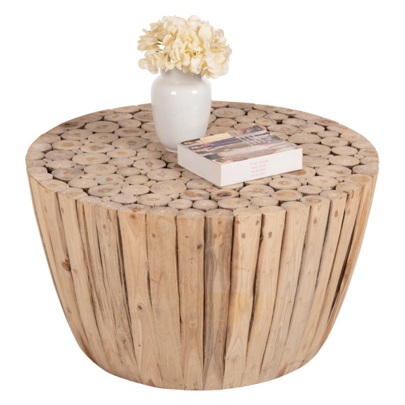 ΤΡΑΠΕΖΙ ΣΑΛΟΝΙΟΥ FB99804 ΞΥΛΟ ΤΕΑΚ ΣΕ ΦΥΣΙΚΟ Φ80x46Yεκ.