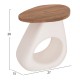 ΒΟΗΘΗΤΙΚΟ ΤΡΑΠΕΖΙ FB94692.02 FIBER CEMENT ΛΕΥΚΟ--ΞΥΛΟ TEAK TOP 47x60x59Υεκ