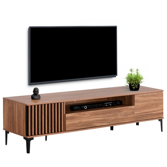 ΕΠΙΠΛΟ ΤΗΛΕΟΡΑΣΗΣ FB918008.01 ΜΕΛΑΜΙΝΗ ΦΥΣΙΚΟ ΞΥΛΟΥ-ΜΑΥΡΟ 200x40x47,5Υεκ.