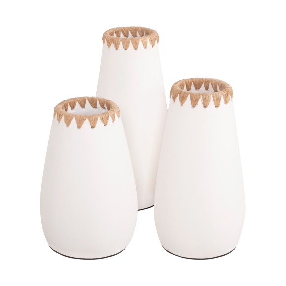 ΣΕΤ 3ΤΜΧ ΔΙΑΚΟΣΜΗΤΙΚΑ ΒΑΖΑ FB94373 ΤΕΡΑΚΟΤΑ ΣΕ ΛΕΥΚΟ ΜΕ ΠΛΕΞΗ ΨΑΘΑΣ ΣΤΟ ΣΤΟΜΙΟ