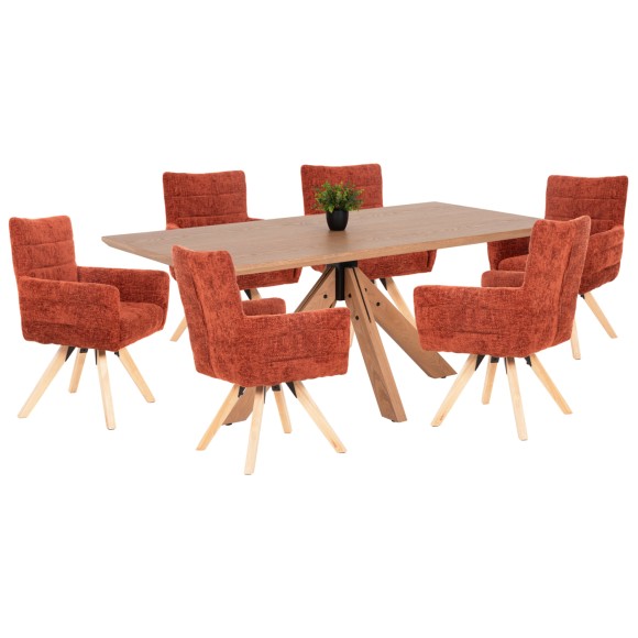 ΣΕΤ ΤΡΑΠΕΖΑΡΙΑ ΕΣΩΤΕΡΙΚΟΥ ΧΩΡΟΥ 7ΤΜΧ FB921042 ΤΡΑΠΕΖΙ & 6 ΠΟΛΥΘΡΟΝΑΚΙΑ