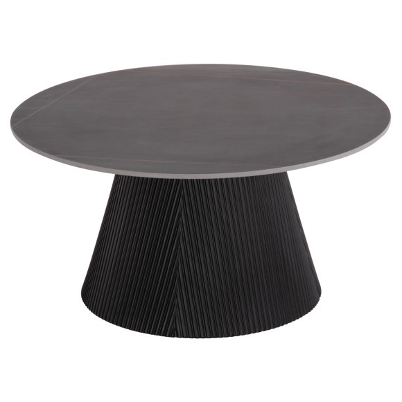 ΤΡΑΠΕΖΙ ΣΑΛΟΝΙΟΥ FB918022.01 ΚΕΡΑΜΙΚΟ TOP-MDF ΒΑΣΗ-ΜΑΥΡΟ Φ80x41Υεκ.